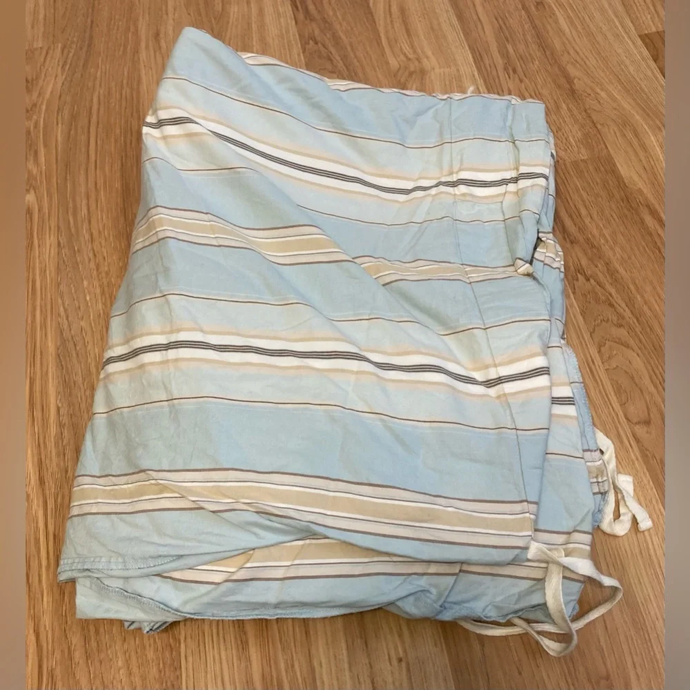 Pottery Barn Striped Organic Cotton Full/Queen Size Duvet Cover
